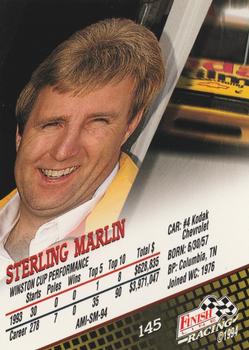 1994 Finish Line - Silver #145 Sterling Marlin Back