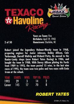 1994 Maxx Texaco Havoline Racing #2 Robert Yates Back