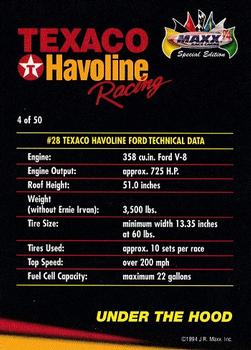 1994 Maxx Texaco Havoline Racing #4 Under the Hood Back
