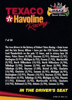 1994 Maxx Texaco Havoline Racing #7 In the Drivers Seat Back