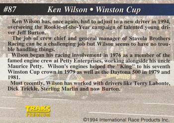 1994 Traks - First Run #87 Ken Wilson Back