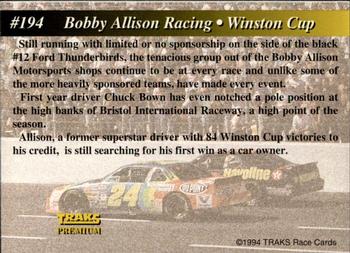 1994 Traks - First Run #194 Bobby Allison Racing Back