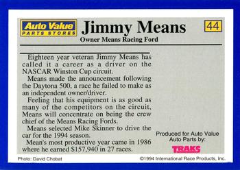 1994 Traks Auto Value #44 Jimmy Means Back
