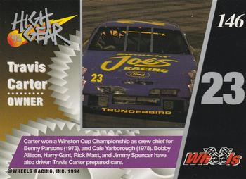 1994 Wheels High Gear - Day One Silver #146 Travis Carter Back