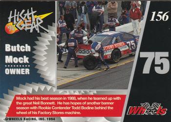 1994 Wheels High Gear - Day One Silver #156 Butch Mock Back