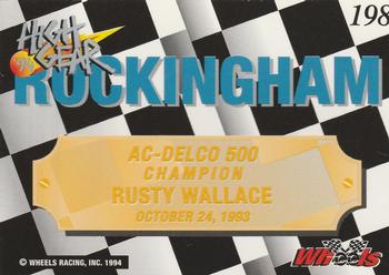 1994 Wheels High Gear - Day One Silver #198 Rusty Wallace Back