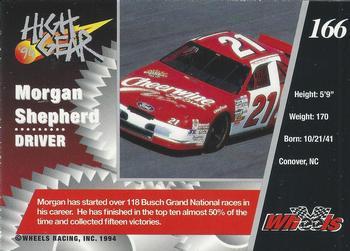 1994 Wheels High Gear - Gold #166 Morgan Shepherd Back