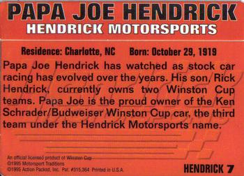 1995 Action Packed Hendrick Motorsports #7 Joe Hendrick Back