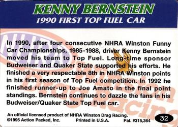1995 Action Packed NHRA #32 Kenny Bernstein's Car Back