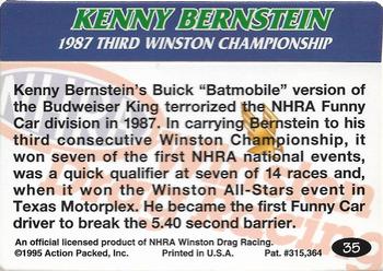 1995 Action Packed NHRA #35 Kenny Bernstein's Car Back