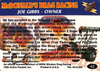 1995 Action Packed NHRA #42 Joe Gibbs Back