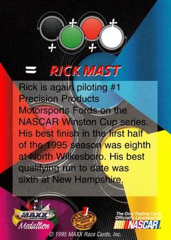 1995 Maxx Medallion #1 Rick Mast Back