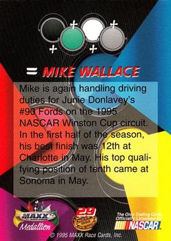 1995 Maxx Medallion #29 Mike Wallace Back