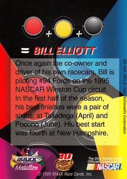 1995 Maxx Medallion #30 Bill Elliott Back