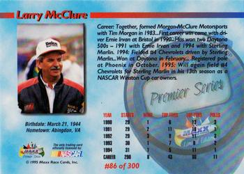 1995 Maxx Premier Series #86 Larry McClure Back