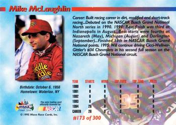 1995 Maxx Premier Series #173 Mike McLaughlin Back