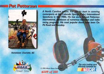 1995 Maxx Premier Series #209 Pat Patterson Back