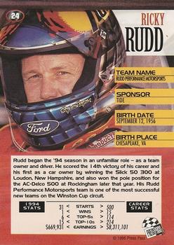 1995 Press Pass - Red Hot #24 Ricky Rudd Back