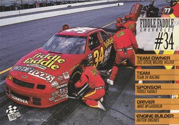 1995 Press Pass - Red Hot #77 Mike McLaughlin's Car Back