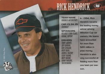 1995 Press Pass - Red Hot #83 Rick Hendrick Back