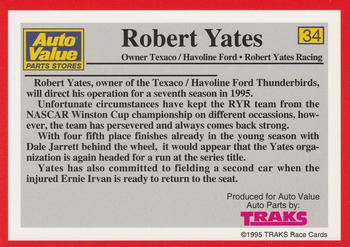 1995 Traks Auto Value #34 Robert Yates Back