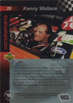 1995 Upper Deck - Silver Signature / Electric Silver #25 Kenny Wallace Back