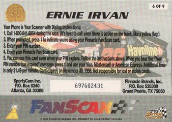 1996 Action Packed Credentials - Fan Scan #6 Ernie Irvan Back