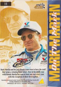 1996 Action Packed Credentials - Silver Speed #11 Mark Martin Back