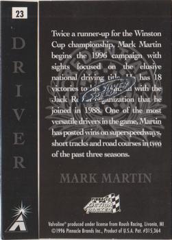 1996 Action Packed Credentials - Silver Speed #23 Mark Martin Back