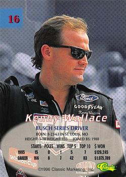 1996 Classic - Silver #16 Kenny Wallace Back