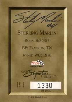 1996 Finish Line - Gold Signature #GS 2 Sterling Marlin Back
