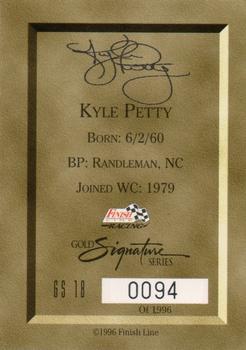 1996 Finish Line - Gold Signature #GS 18 Kyle Petty Back