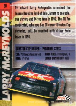 1996 Finish Line - Silver #50 Larry McReynolds Back
