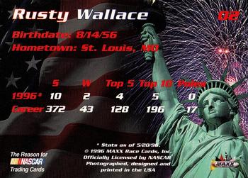 1996 Maxx Made in America #02 Rusty Wallace Back