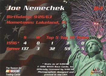 1996 Maxx Made in America #84 Joe Nemechek Back