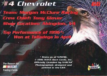 1996 Maxx Made in America #66 #4 Chevrolet Back