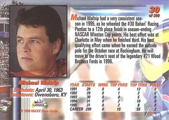 1996 Maxx Premier Series #30 Michael Waltrip Back