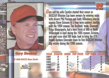 1996 Maxx Premier Series #86 Gary Bechtel Back