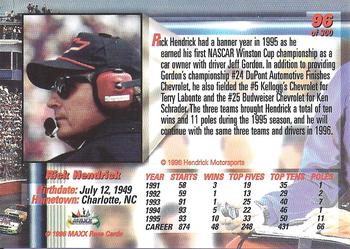 1996 Maxx Premier Series #96 Rick Hendrick Back
