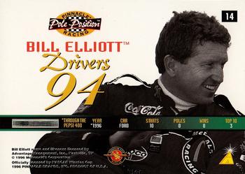 1996 Pinnacle Pole Position #14 Bill Elliott Back
