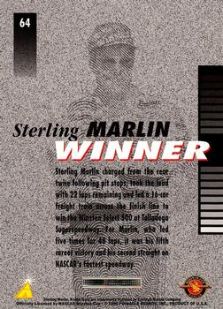 1996 Pinnacle Pole Position #64 Sterling Marlin Back