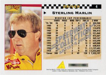 1996 Pinnacle Racer's Choice - Speedway Collection Artist's Proof #4 Sterling Marlin Back
