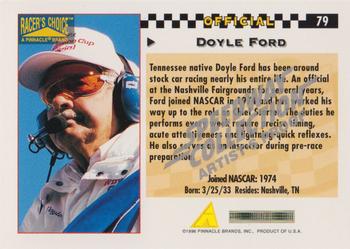1996 Pinnacle Racer's Choice - Speedway Collection Artist's Proof #79 Doyle Ford Back