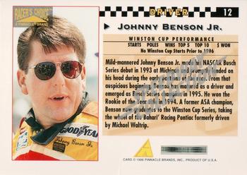 1996 Pinnacle Racer's Choice - Speedway Collection #12 Johnny Benson Jr. Back
