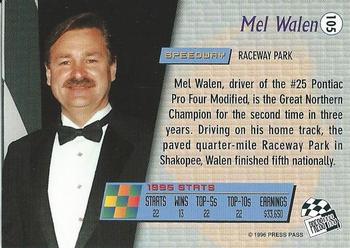 1996 Press Pass - Scorchers #105 Mel Walen Back