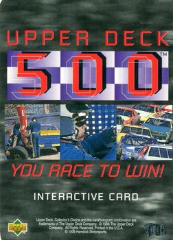 1997 Collector's Choice - Upper Deck 500 #UD61 Jeff Purvis's Car Back