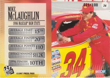 1997 Press Pass VIP - Oil Slicks #36 Mike Mclaughlin Back