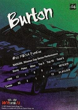 1997 Wheels Predator - Grizzly First Slash #24 Ward Burton Back