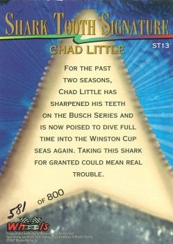 1997 Wheels Race Sharks - Shark Tooth Signatures #ST13 Chad Little Back
