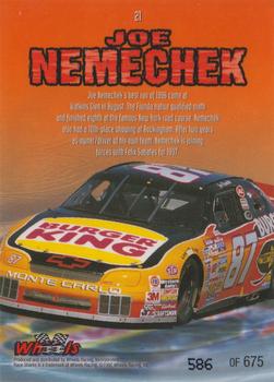 1997 Wheels Race Sharks - Tiger Shark #21 Joe Nemechek Back